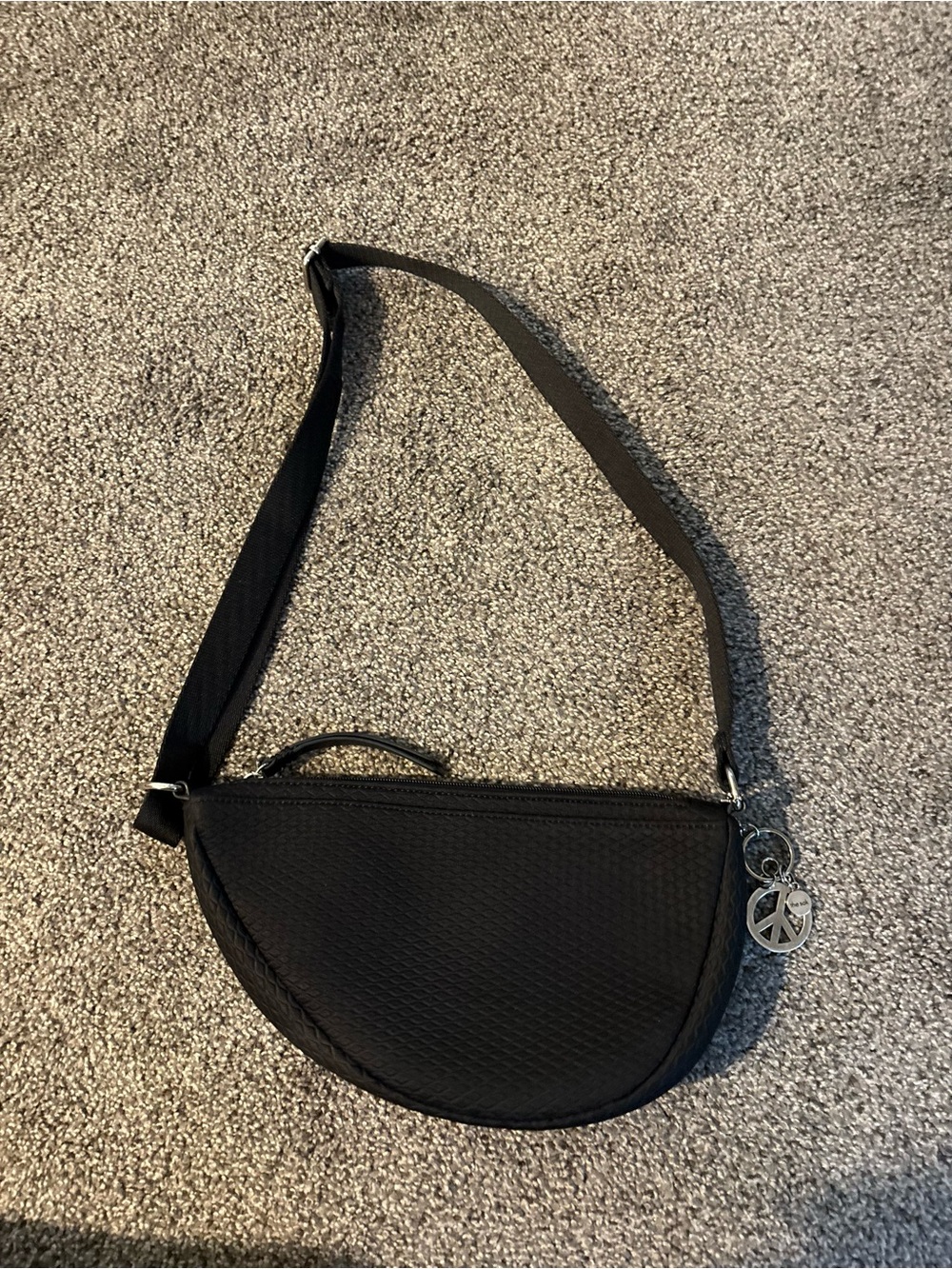 The Sak Black Half-Moon Crossbody Bag